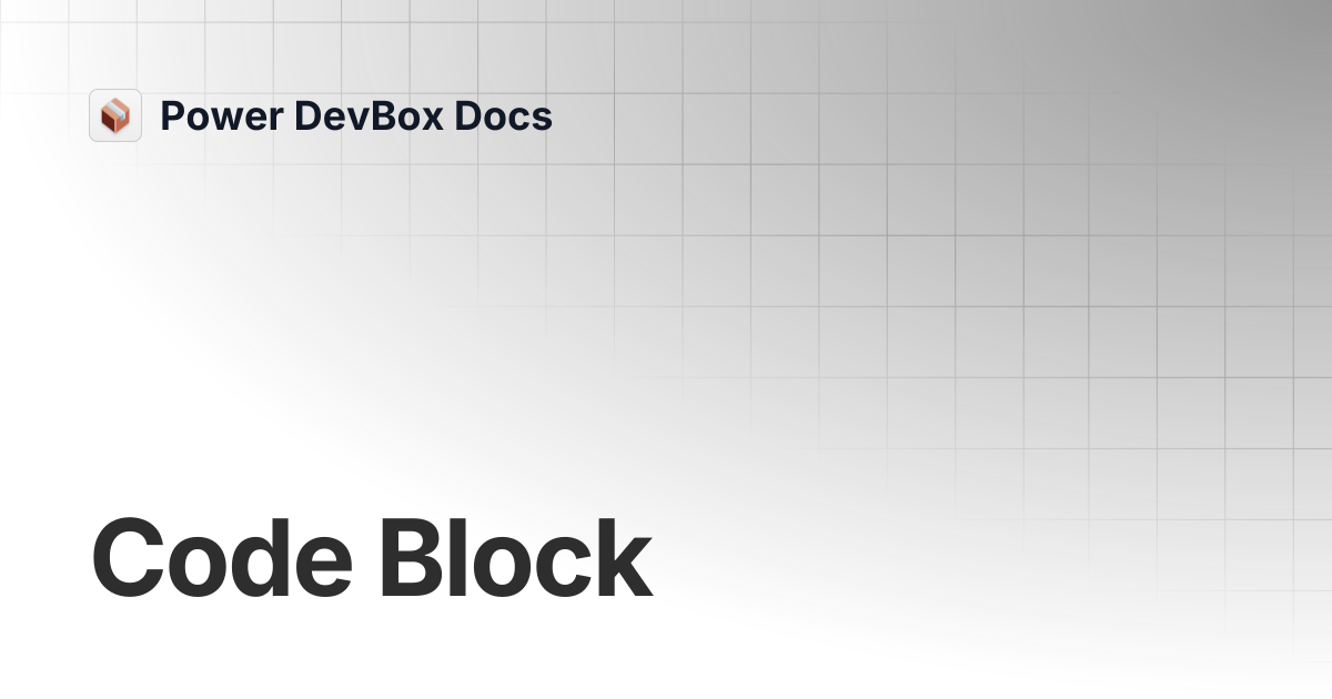 Code Block | AppReview Pro | Power DevBox Docs